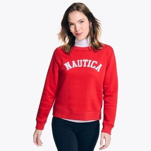 Nautica Logo Crewneck Sweatshirt Large Red Tomales- Large NEW